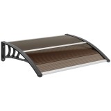 Outsunny Copertină Exterioară Impermeabilă și Anti-UV cu Placă Curbată, 75x120x23 cm, Maro și Negru | Aosom Romania
