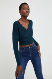 Cumpara ieftin Answear Lab pulover de lana culoarea verde, light