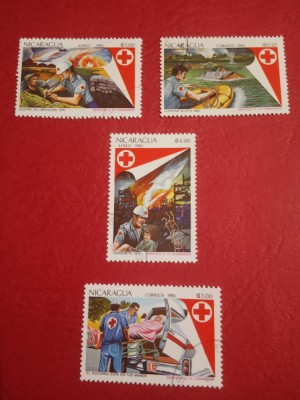 NICARAGUA, RED CROSS - SERIE COMPLETĂ ȘTAMPILATĂ foto