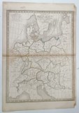 HARTA ' CARTE DE LA GERMANIE ANCIENNE DE LA RHETIE DE LA PANNONIE ET DES PAYS ADJACENTS ' , par C.V. MONIN , 1839