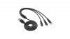 Vipfan X16 3w1 USB-C/Lightning/Micro 3.5A cablu USB de 1,5 m (negru)