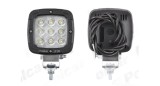 Proiector de lucru 12/24V; 9xLED 6W; 650 lumeni; cu cablu 1,5 m; patrat; fixare cu surub; carcasa neagra; Latime: 100 mm; Inaltime: 100 mm;