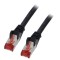 Cablu patch cord S/FTP Cat6 negru 7,5m