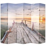 Cumpara ieftin Paravan de camera pliabil, 228 x 170 cm, imprimeu lac