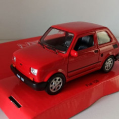 Macheta Fiat 126 rosu - Welly 1/32