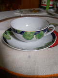 Portelan Kronester/Bavaria,set cafea 3 farfurioare 14,5+ 3 cesti 9,5cm.diam.