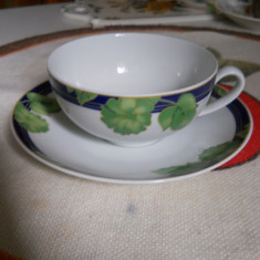 Portelan Kronester/Bavaria,set cafea 3 farfurioare 14,5+ 3 cesti 9,5cm.diam.