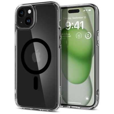 Husa iPhone 15 Spigen Ultra Hybrid MagSafe, negru foto