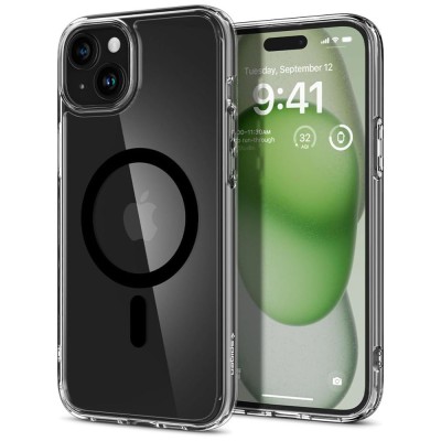 Husa pentru iPhone 15, Spigen Ultra Hybrid MagSafe, Black foto