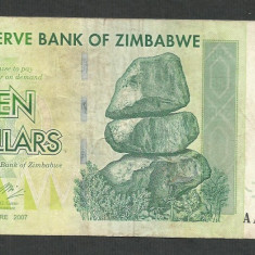 ZIMBABWE 10 DOLARI DOLLARS 2007 [27] P- 67 , F