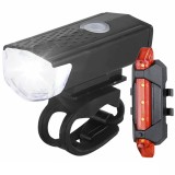 Set lumini LED pentru Bicicleta si Trotineta, Far si Stop, 3 Functii Lumina, Acumulatori