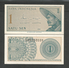 INDONESIA INDONEZIA 1 SEN 1964 UNC [1] P- 90 a , necirculata foto