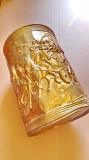 9715-Stativ pentru Umbrele-Bastoane Trasura Cai in galop din tabla alama aurita.