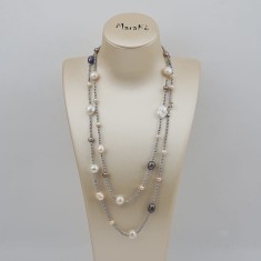 Colier Hemara din hematit natural și perle