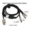 Cablu USB 3 in 1 Fast Charging 100W, Type-C, Micro USB, Lightning, Silicon, 1M, Transfer Date 480Mbps Compatibil Telefoane, Tablete, Laptopuri