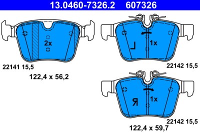 ATE 13.0460-7326.2 set placute frana,frana disc foto