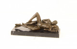 Cuplu - statueta erotica pe soclu din marmura KF-81, Bronz, Nuduri