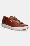 Ecco sneakers din piele Soft 7 Shoe Lace Up culoarea maro, 430004-01053