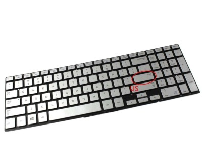 Tastatura Samsung Argintie N250 iluminata layout US fara rama enter mic foto