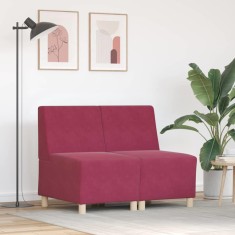 vidaXL Unitate Sofa Modulară Fără Brațe 2 pcs Roșu Vin 55 x 74 x 82 cm 3399764