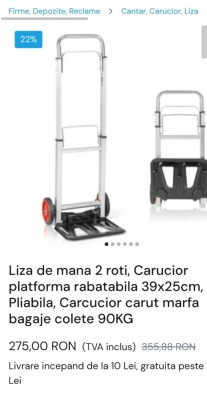 Carucior rabatabil parkside 100 kg maxim sarcina foto