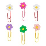 Agrafe Metalice Colorate pentru Semne de Carte cu Floare Topper, 6.5cm, 6 buc, CMCLASS