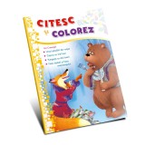 Citesc si colorez - Ursul pacalit de vulpe (Litere de tipar, silabe)