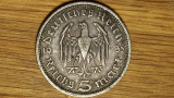 Germania nazista -moneda istorica argint 900- 5 mark 1935 - Paul von Hindenburg