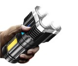 Преносим фенер xLIGHT, 421 lm, 6500k, Водоустойчив, USB зареждане, 4 x LED P1000, Индикатор за нивото на батерията, COB светлина, Li-Ion батерия 2300m, Oem