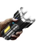 Преносим фенер xLIGHT, 421 lm, 6500k, Водоустойчив, USB зареждане, 4 x LED P1000, Индикатор за нивото на батерията, COB светлина, Li-Ion батерия 2300m