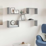 vidaXL Rafturi de perete, 2 buc, gri beton, 100x15x20 cm, PAL