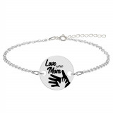 Sole - Bratara personalizata din argint 925 &quot;Love you Mom&quot;