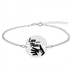 Sole - Bratara personalizata din argint 925 "Love you Mom"
