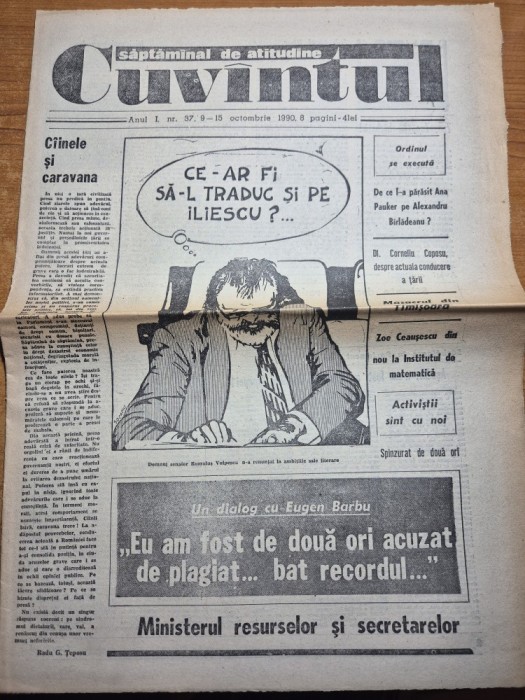 ziarul cuvantul 9 -15 octombrie 1990