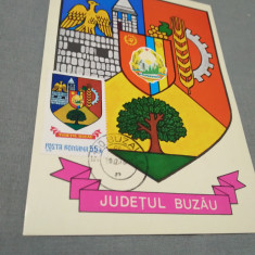 CARTE POSTALA MAXIMA STEMA BUZAU CIRCULATA