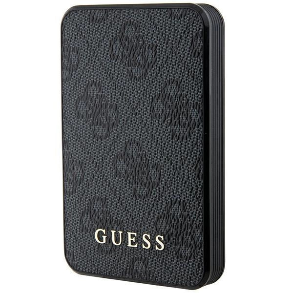 Guess 4G din piele de piele cu logo metalic Powerbank 15W 5000mAh negru