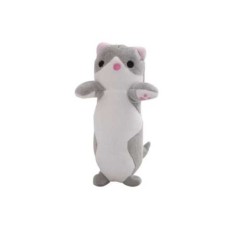 Breloc mini figurină pisică, 20 cm, gri