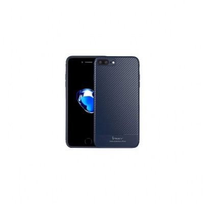 Husa Ipaky Fibre Carbon Albastru Inchis Pentru Iphone 7 Plus,Iphone 8 Plus foto