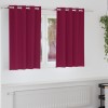 Perdele cu perdele 2 pcs Roșu Vin 140 x 140 cm Poliester