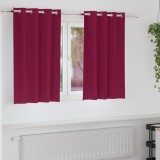 Perdele cu perdele 2 pcs Roșu Vin 140 x 140 cm Poliester