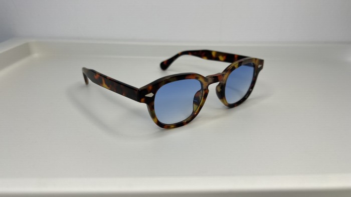 Ochelari de soare Moscot Lemtosh - Johnny Depp Style - Animal Print Albastru