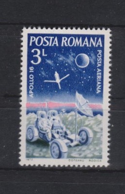ROMANIA 1972 APOLLO 16 Serie 1 timbtru LP.791 MNH** foto