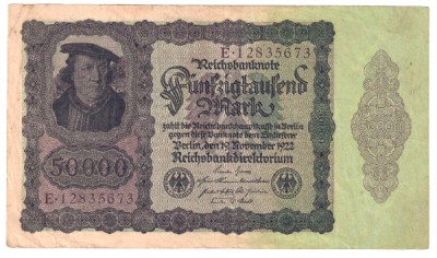 GERMANIA 50000 50 000 MARCI MARK 1922 foto