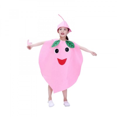Costum fruct Piersica KidMania&amp;reg;, roz, pentru copii, marime universala 3 ani + Universala foto