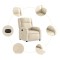 Fotoliu rabatabil electric, crem, material textil - 8