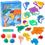 Set educațional masă de plastic continente de plastic pentru educația &icirc;n masă WORLD MAP matrițe ZA46
