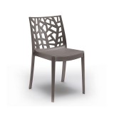 Scaun de gradina din plastic Leziter Trinity, cappuccino, 55x47x82 cm