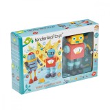 Set figurine robot din lemn Tender Leaf Toys, 17 piese