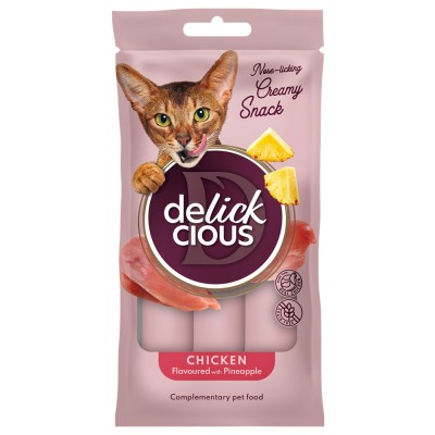 DELICKCIOUS, Recompense cremoase cu pui si ananas, 60g foto