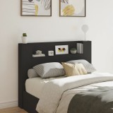 vidaXL Tăblie cu dulap și LED, negru, 140x16,5x103,5 cm